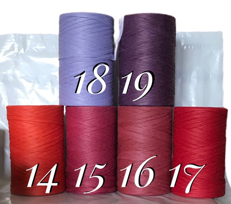 RAFFIA YARN 273 Yards/250 Meters Blue Raffia Yarn Red Etsy