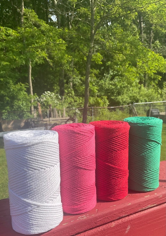 3mm Recycled Cotton Yarn: Braided Macrame Cord (180 Yds)