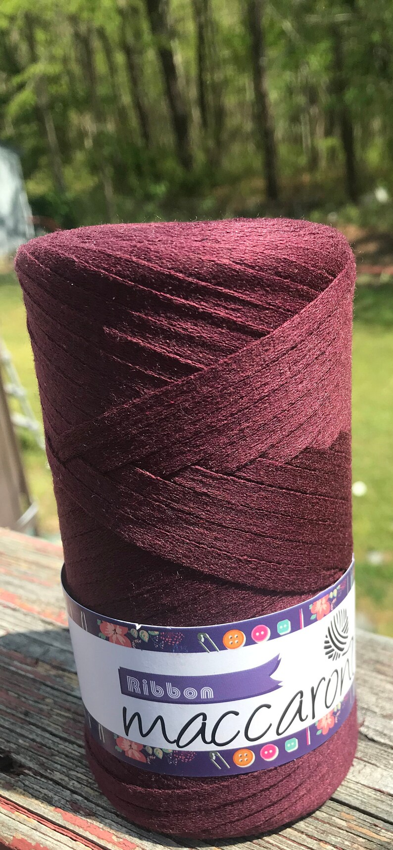 Tape Yarn. Ribbon Yarn. Fabric Yarn. Flat Tape Yarn. Burgundy Etsy