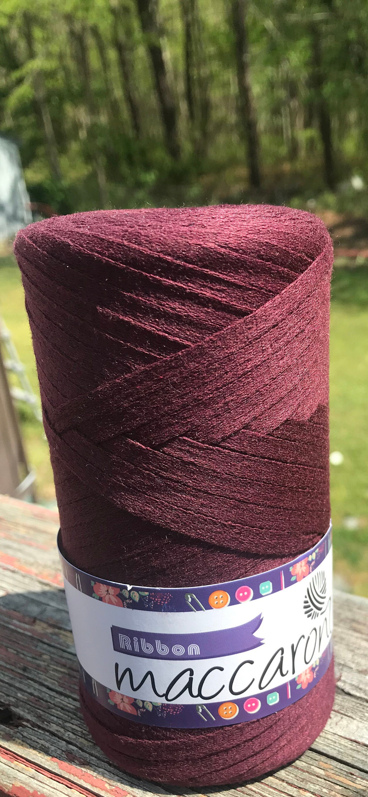 Tape Yarn. Ribbon Yarn. Fabric Yarn. Flat Tape Yarn. Burgundy Etsy