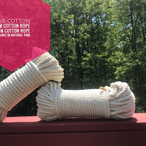 8mm/10mm Cotton Macrame Rope: Natural Twisted Cord