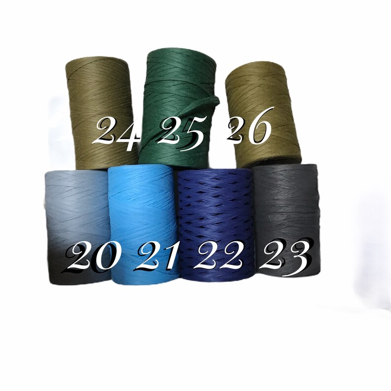 RAFFIA YARN 273 Yards/250 Meters Blue Raffia Yarn Red Etsy