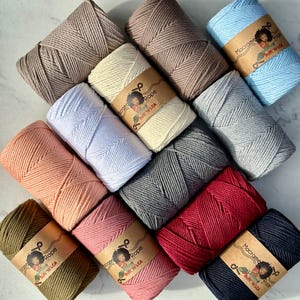 Cuerda de algodón de 2 mm / Cuerda de algodón de 2 mm / Cuerda de algodón / Cordón de macramé / Cuerda de macramé de 3 capas / Cuerda de 3 hebras / Ganchillo / Macramé / 135 pies