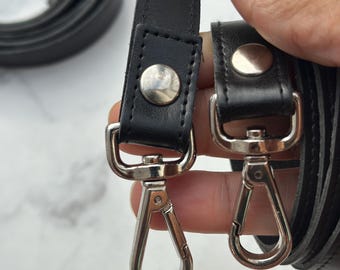 Correa para bolso: Negra o marrón, 107 cm. Piel ecológica. Asas para bolso.