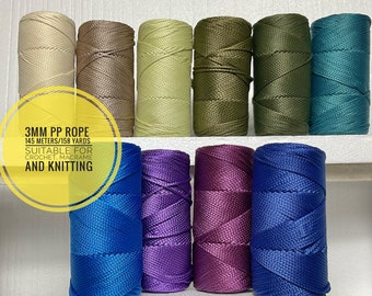 Cuerda de macramé de polipropileno de 3 mm: 157 yardas