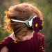 Burgundy Full Bloom Wool Felt Headband, newborn headband, woolfelt headband, little girl headband, fits most headband, fall headband, autumn