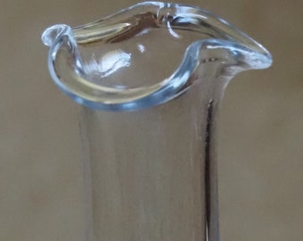 Antique Hand Blown Glass Carafe French Vintage Decanter Bottle - Clear Glass - Elegant
