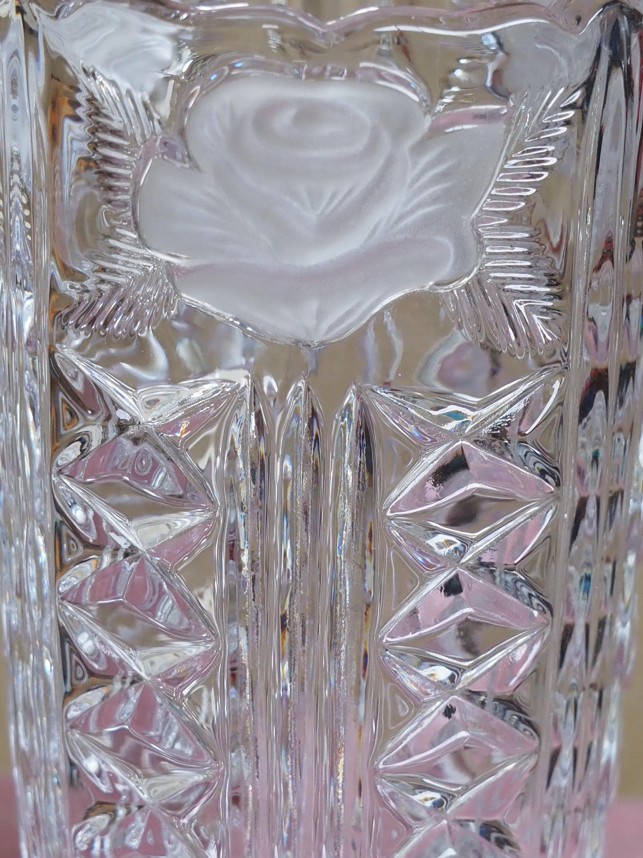 ヴィンテージ アンナ ヒュッテ 重厚鉛クリスタルガラス フロストローズ