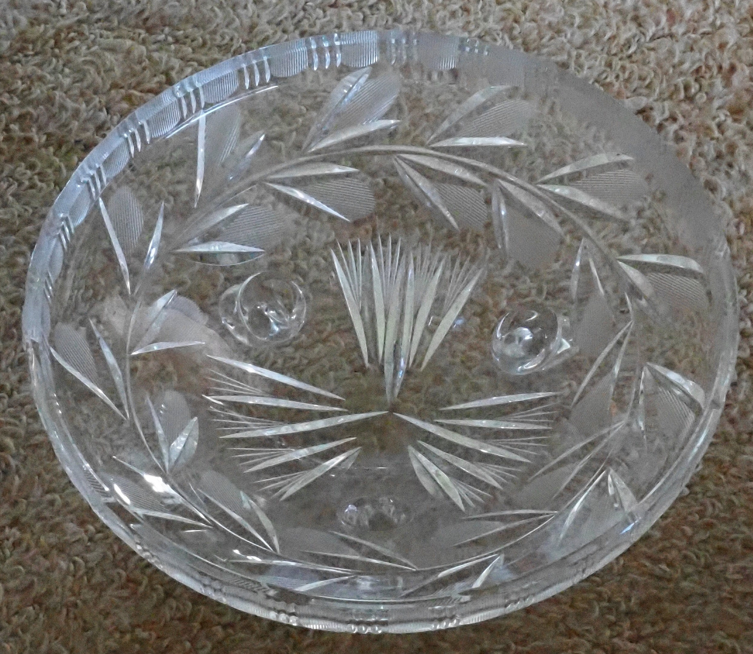 Vintage Lead Crystal Bowl Tri-Footed 8 inch Bowl  / Candy Bowl  / Candy Dish  / Flowers