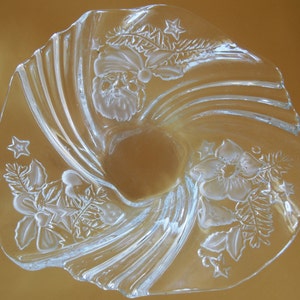 Mikasa Crystal Christmas Medley Bowl, Urlaub Kristall Swirl Bowl, Vintage Weihnachtsbonbon oder Keksteller.