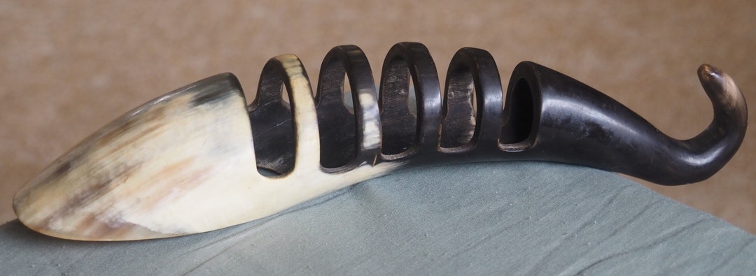 Cow Letter Rack Natural Hand Carved Cow Horn. Made in Scotland. 5 Slice Toast Rack or ...