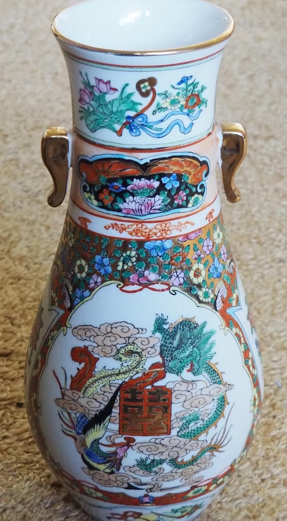 中国美術 龍模様 花瓶 高13.8cm(ZE523) 中国美術 龍模様 花瓶 高13.8cm