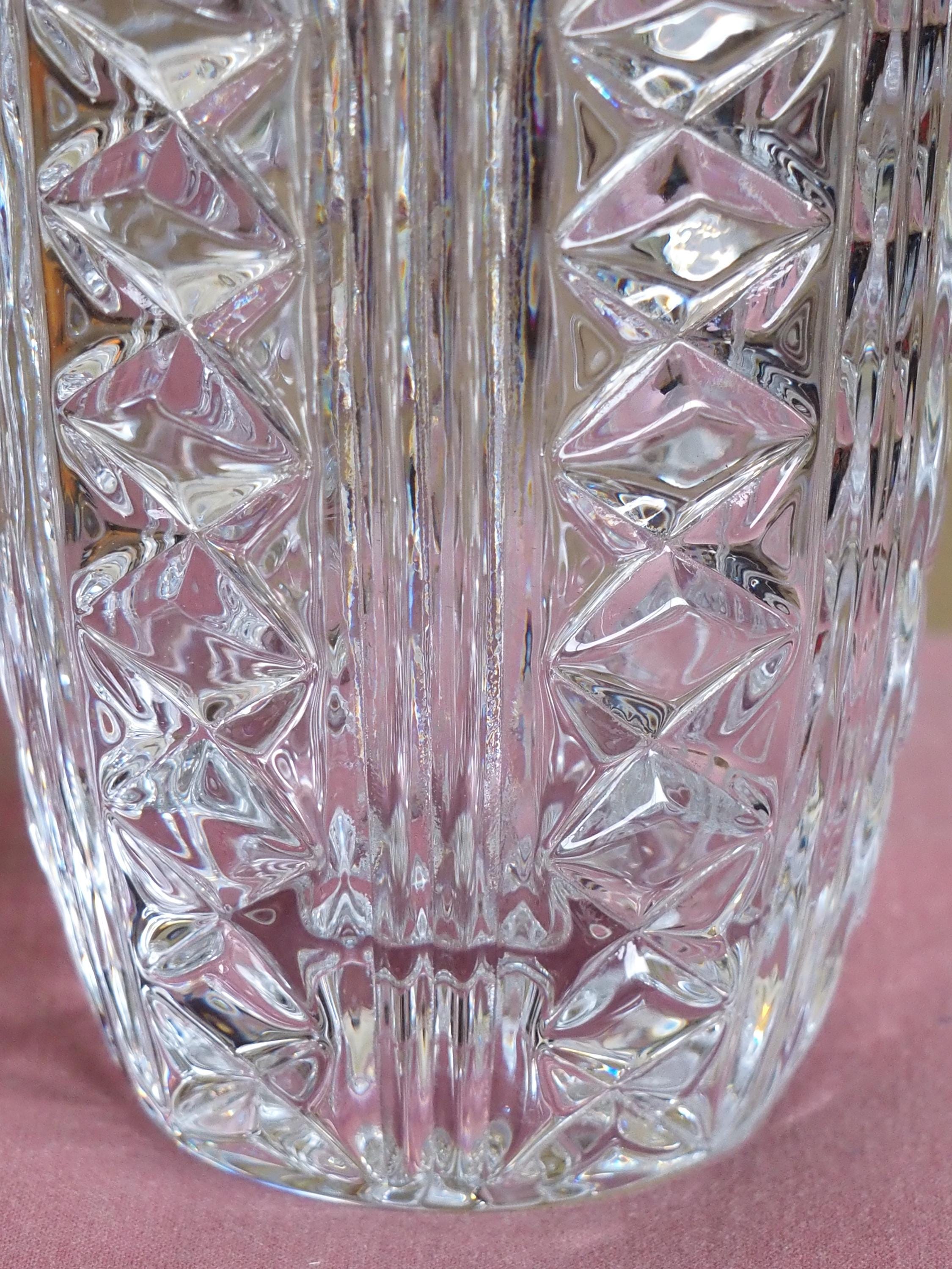 ヴィンテージ アンナ ヒュッテ 重厚鉛クリスタルガラス フロストローズ