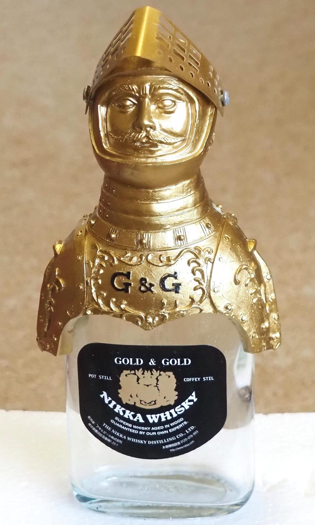 希少　NIKKA 　G＆G　ゴールドナイト ニッカ ウイスキー G & G ナイト ゴールド メタル トッパー オン 空き