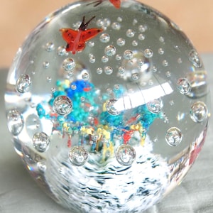 Vintage Butterfly Paperweight, Glass Paperweight, Art Glass, Butterfly Paperweight.