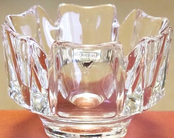 Orrefors Sweden Crystal Corona Schale / Vase von Lars Hellsten.
