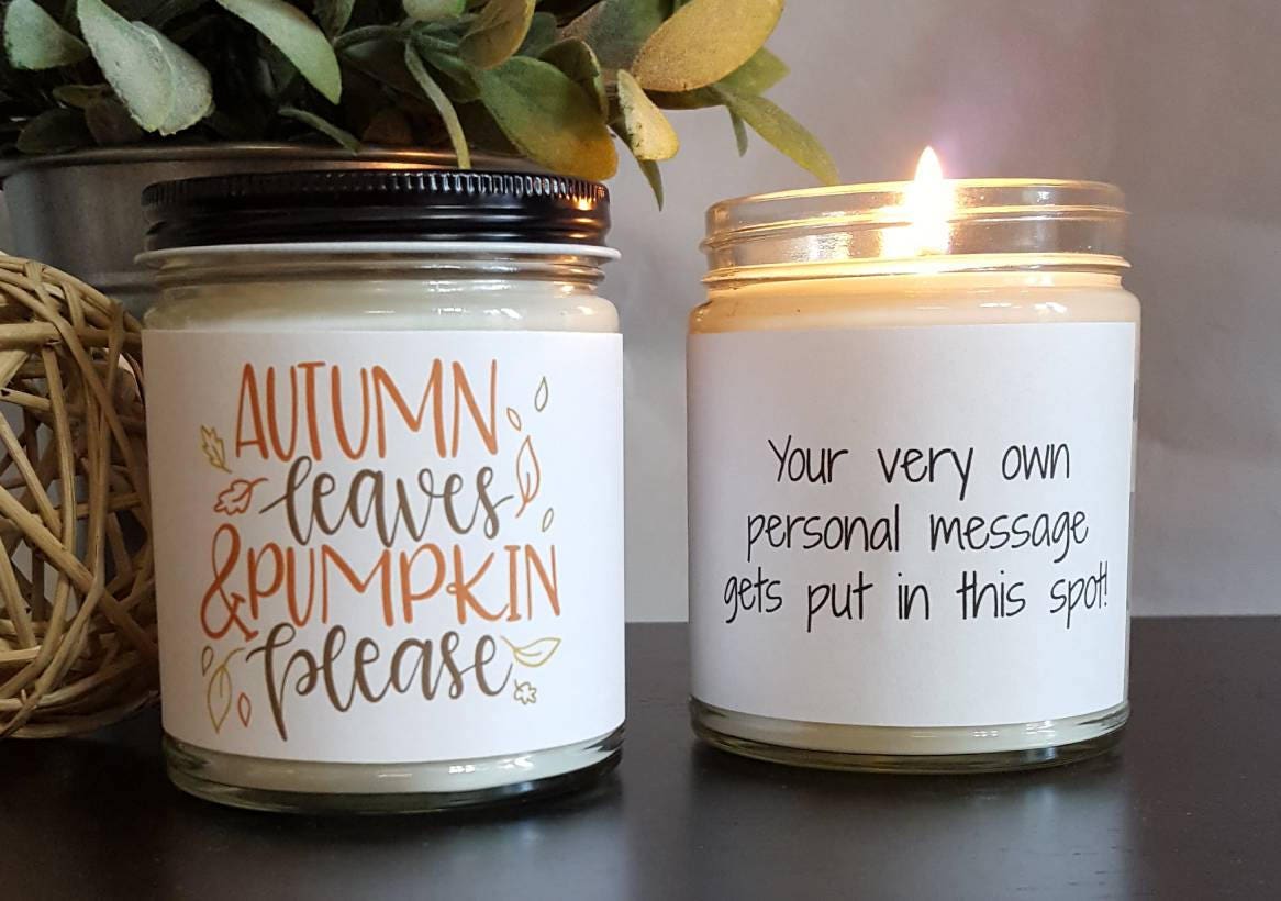 Fall Candle Autumm Leaves and Pumkins Please Soy Candle | Etsy Autumn Leaves And Pumpkins Please Candle
