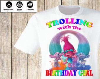 Trolls King Gristle Godfather of Birthday Girl Svg INSTANT DOWNLOAD Custom Matching birthday party shirt Iron on transfer Printable cut file
