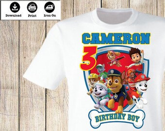 paw patrol birthday shirt svg file