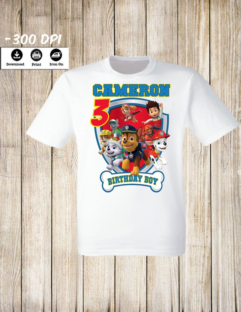 PAW PATROL:::::: PERSONALIZED T-SHIRT IRON ON TRANSFER