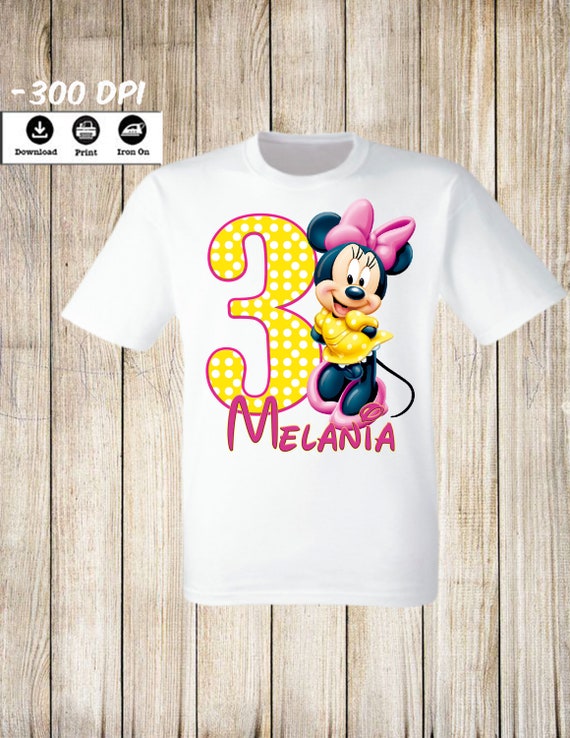 DISNEY MINNIE  MOUSE:::::::::::::::::::: PERSONALIZED T-SHIRT IRON ON TRANSFER 
