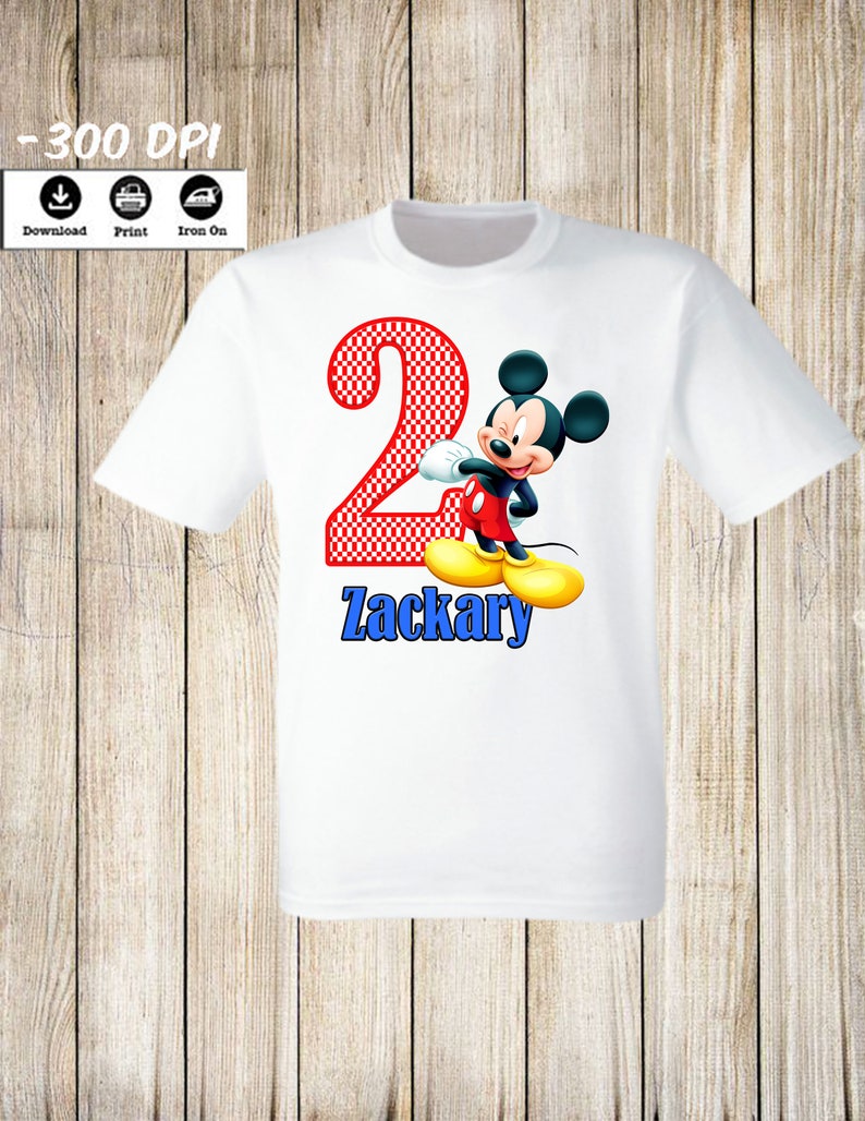 Download Paper Party Kids Disney Mickey Mouse Iron On Transfers Mickey Mouse Birthday Boy Iron On Tshirt Mickey Mouse Birthday Party Family Birthday Boy Shirt Digital Craft Supplies Tools