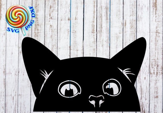 Peeking Cat svg Peeking Cat Silhouette svg Peeking Cat clipart | Etsy