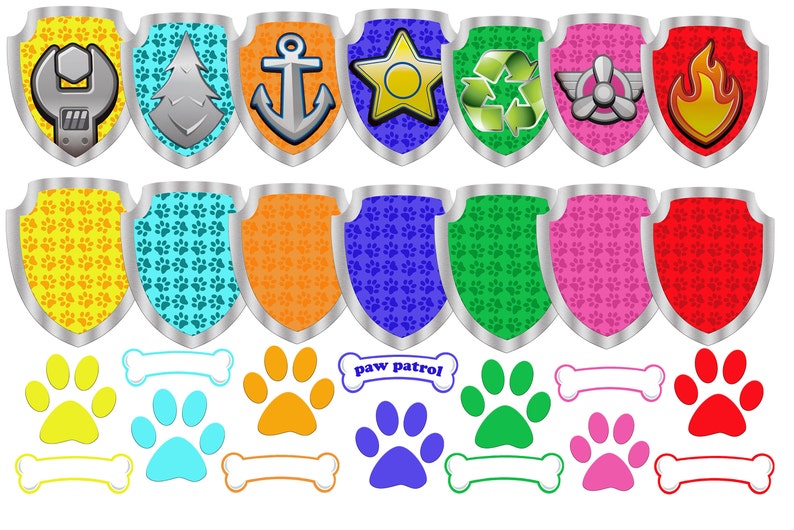 Png file Format 28 Paw Patrol Clip Art Iron On Transfers Transparent Backgrounds Digital download Personalized Paw Patrol Clipart