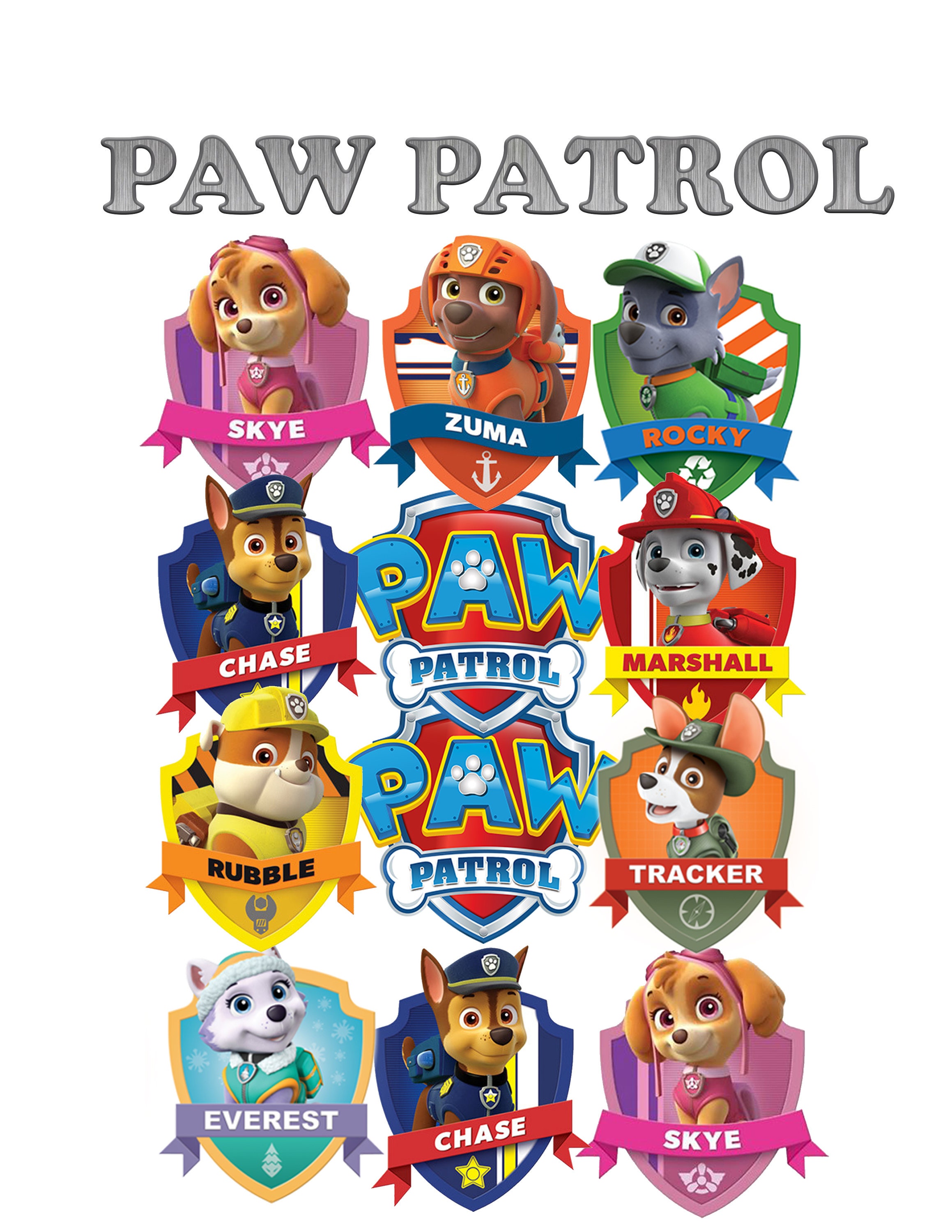 24 PAW PATROL toppers. Paw Patrol Cup Cake toppers 24 | Etsy
