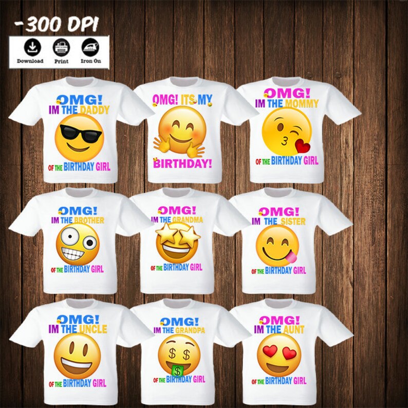 Personalized Emoji Iron on Transfers Emoji Birthday Party Iron Etsy