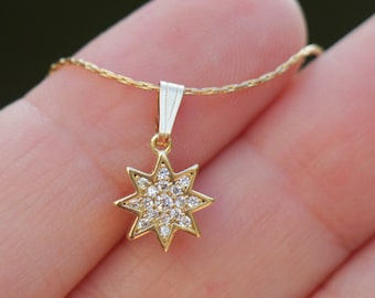 【AMY O】Stella Starburst Pendant ネックレス☆送料関税込み Gold Star Celestial Necklace, Dainty Pendant Necklace – AMYO
