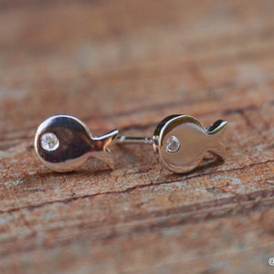 Orecchini a forma di pesce in argento, orecchini a forma di pesce in argento, gioielli a forma di pesce, orecchini a forma di pesce in argento con zirconi, orecchini estivi a forma di oceano, orecchini a forma di animali da donna e ragazza