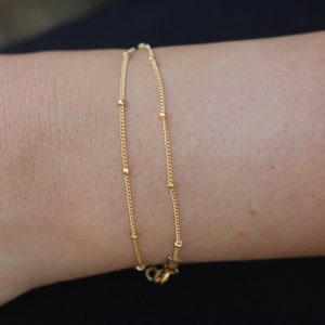 Thin Gold Bracelet, Gold Filled Bracelet, Simple Gold Bracelet, Minimalist Satellite Chain Bracelet, Women Teens Gold Filled jewelry Gift