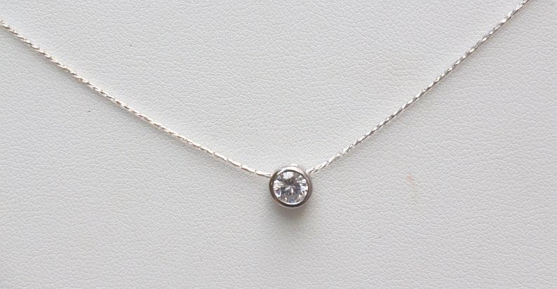 Elegant Sparkly Women Silver Necklace Little Round Circle - Etsy