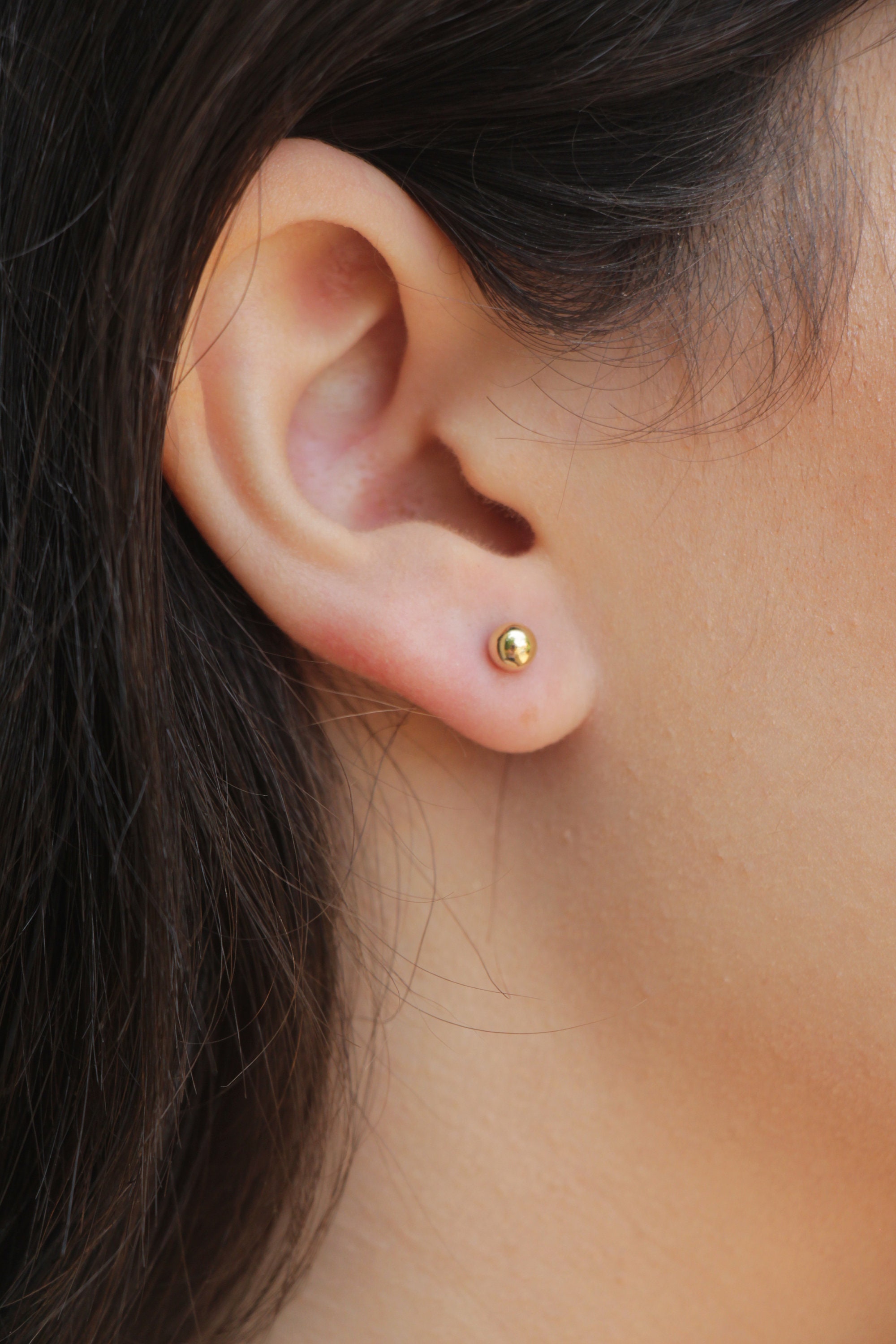 Buy 5mm Trinity Ball Stud Earrings in 14k Solid Gold , Tiny 3 Gold Ball  Stud Earrings, Triple Dot Tragus Small Cartilage Conch Lobe Helix Pin  Online in India - Etsy