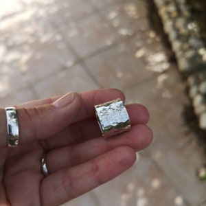 Hammered Silver Ring, Silver Band Ring, Wide Band Ring, Thick Wide Ring, Statement Men Women Ring, Handmade Textured Ring 5mm-15mm Width