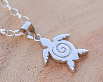 Silver Turtle Necklace, Sea Turtle Pendant, Silver Turtle Jewelry, Animal Necklace, Fertility Necklace, Tortoise Amulet Beach Ocean Jewelry