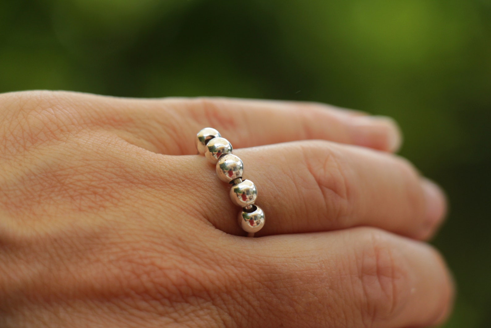 Anxiety Balls Ring Dainty Moving Beads Meditation Kinetic - Etsy