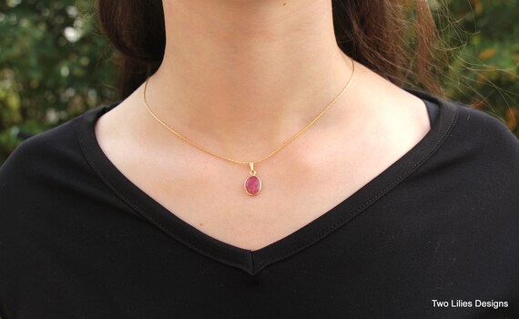 Ruby Pendant Necklace Ruby Gemstone 