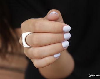 Silver Signet Ring, Chunk Silver Ring, Square Flat Top Silver Ring, Statement Ring, Thick Silver Ring, Women Silver Ring, Simple Silver Ring