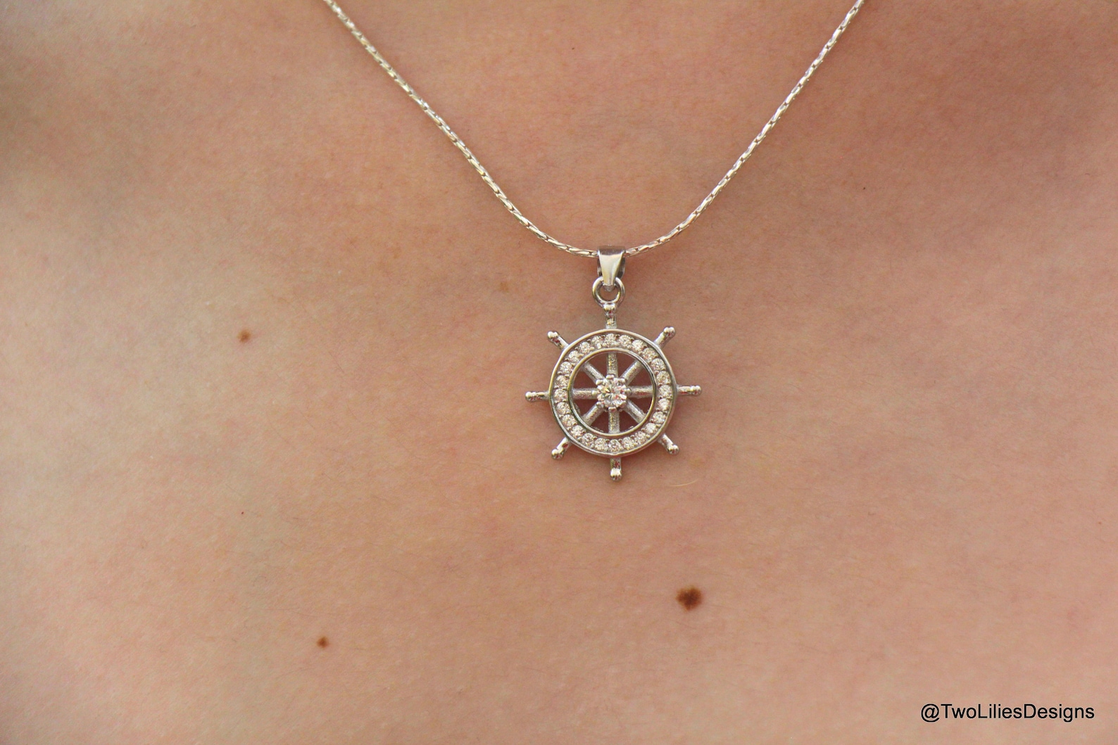 Boat Steering Wheel Necklace Elegant Classic Ship Wheel Etsy