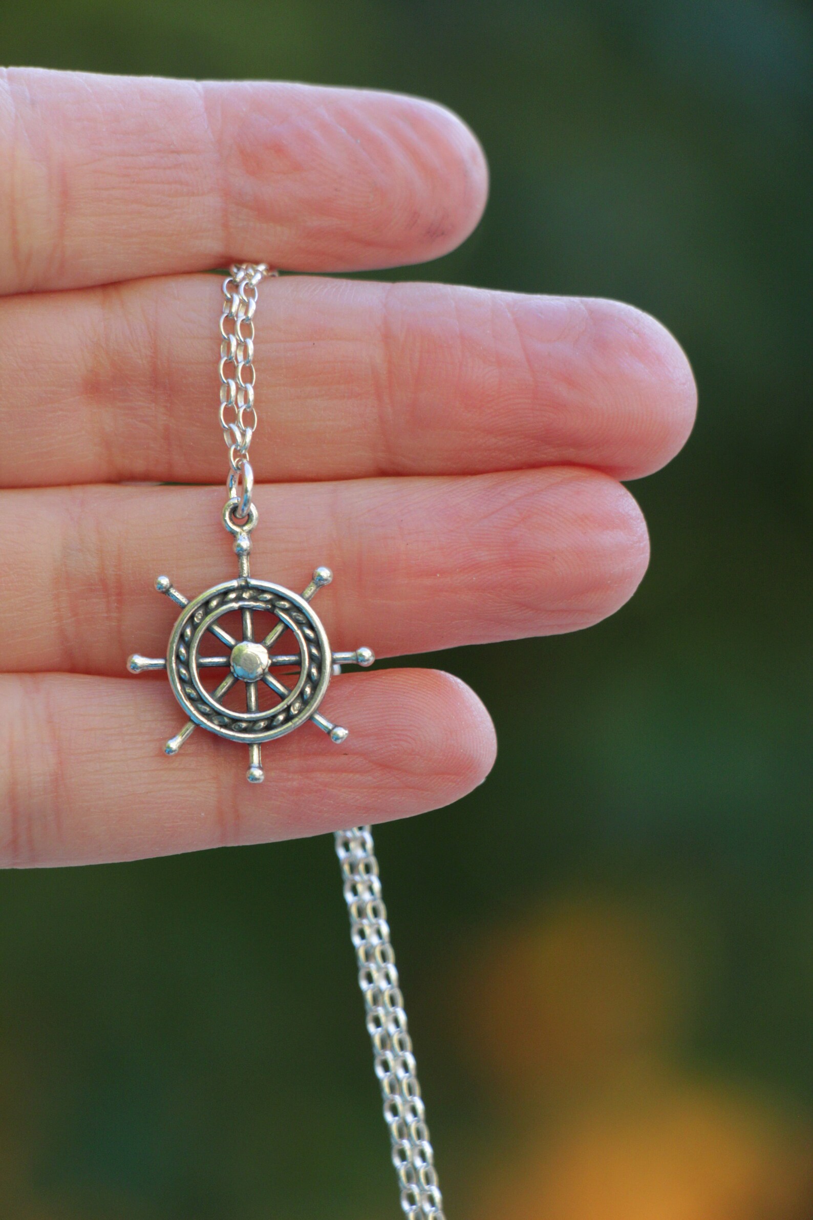Boat Steering Wheel Necklace Classic Ship Wheel Pendant Etsy
