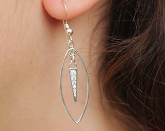 Set Gioielli In Argento Con Ovali Di Morganite E Zirconi Cubici - Placcato Platino - Foto 2