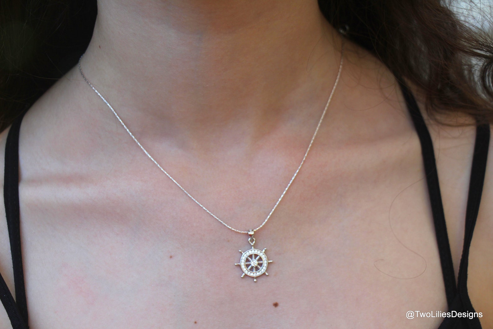 Boat Steering Wheel Necklace Elegant Classic Ship Wheel Etsy