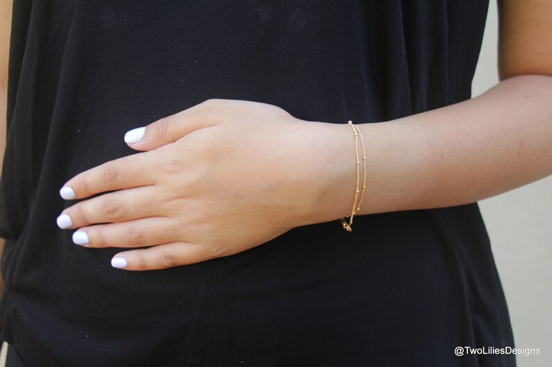 Dainty Gold Bracelet 14K Gold Filled bracelet Simple Gold Etsy