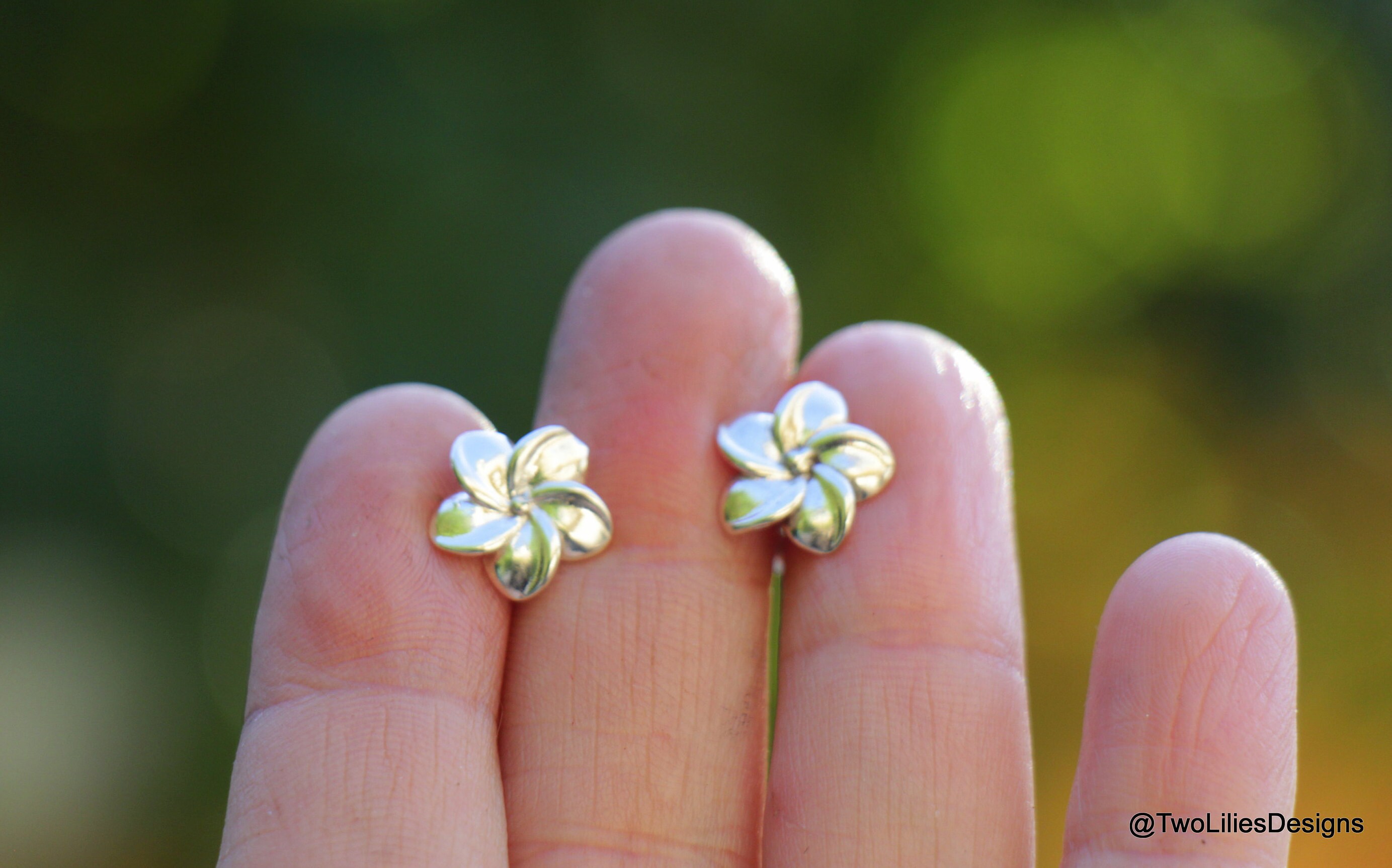 Plumeria stud deals earrings