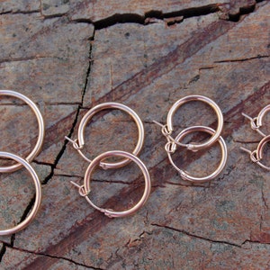 Small Hoop Earrings, Rose Gold Filled Hoops, Women Earrings, Dainty Hinged Hoops, Simple Circle Earrings, Minimalist Huggie Hoops Jewelry