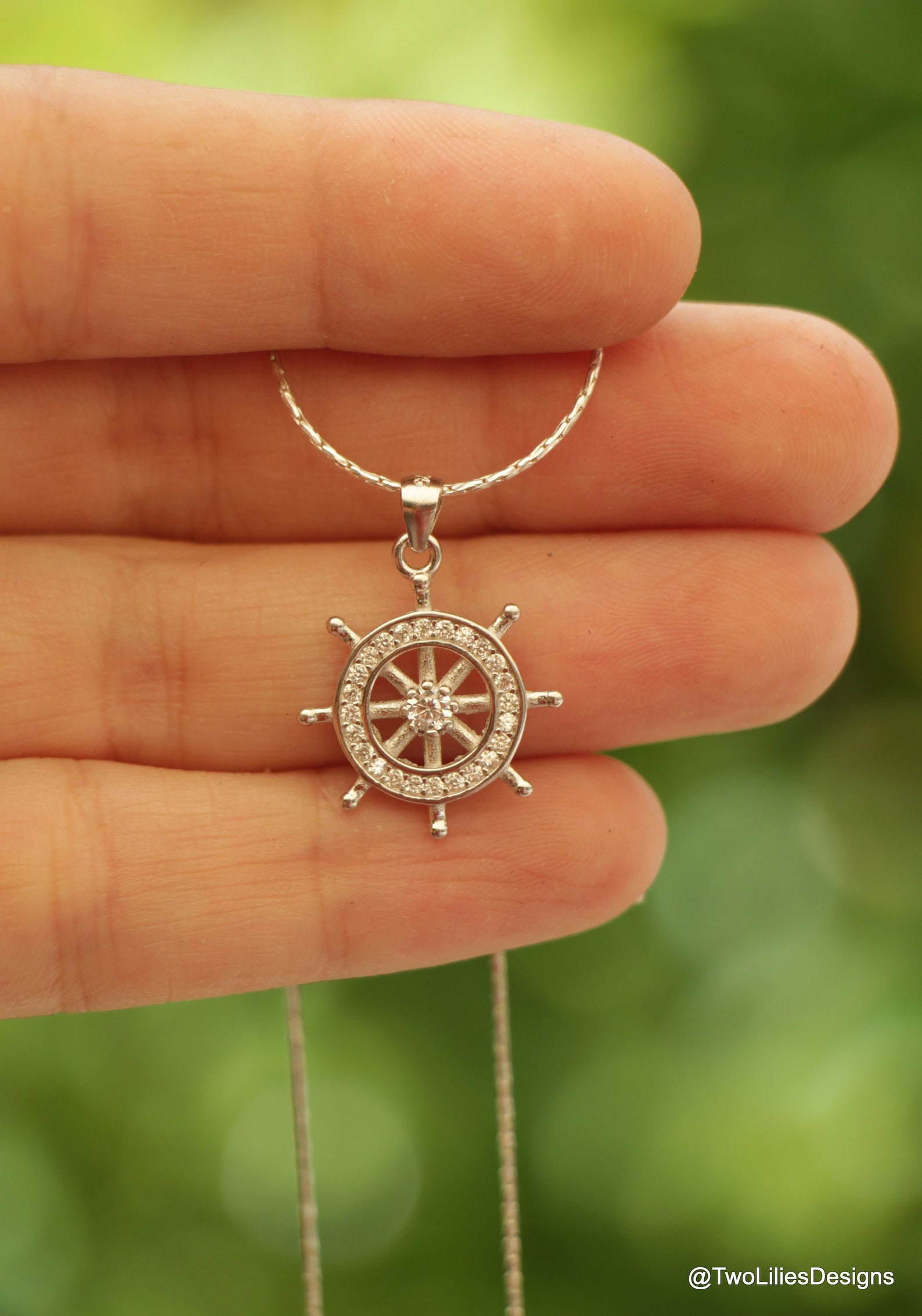 Boat Steering Wheel Necklace Elegant Classic Ship Wheel Etsy
