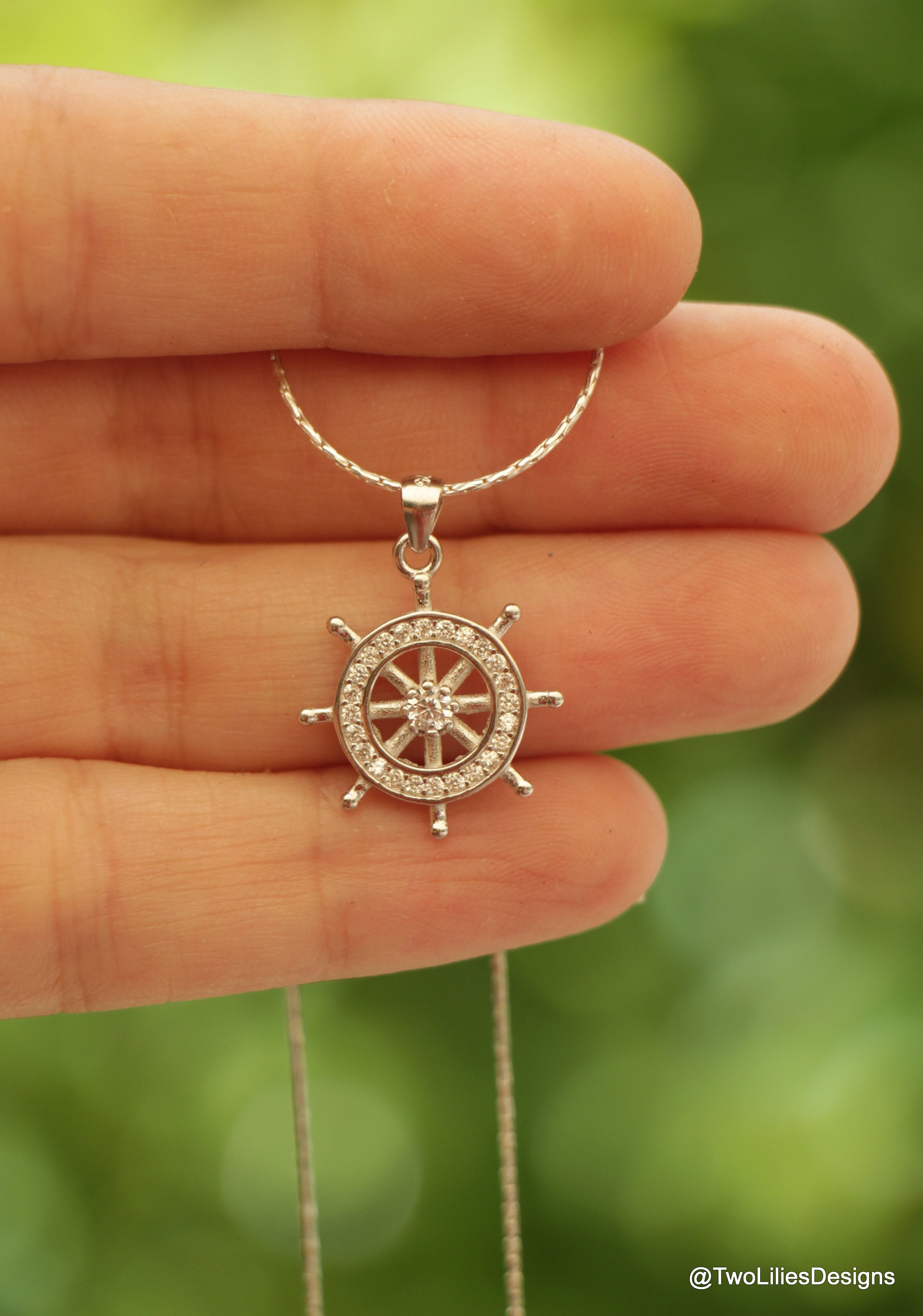 Boat Steering Wheel Necklace Elegant Classic Ship Wheel Etsy