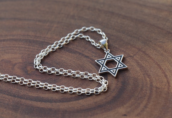 Collana Con Ciondolo Grande A Forma Di Stella Di David In - Foto 12